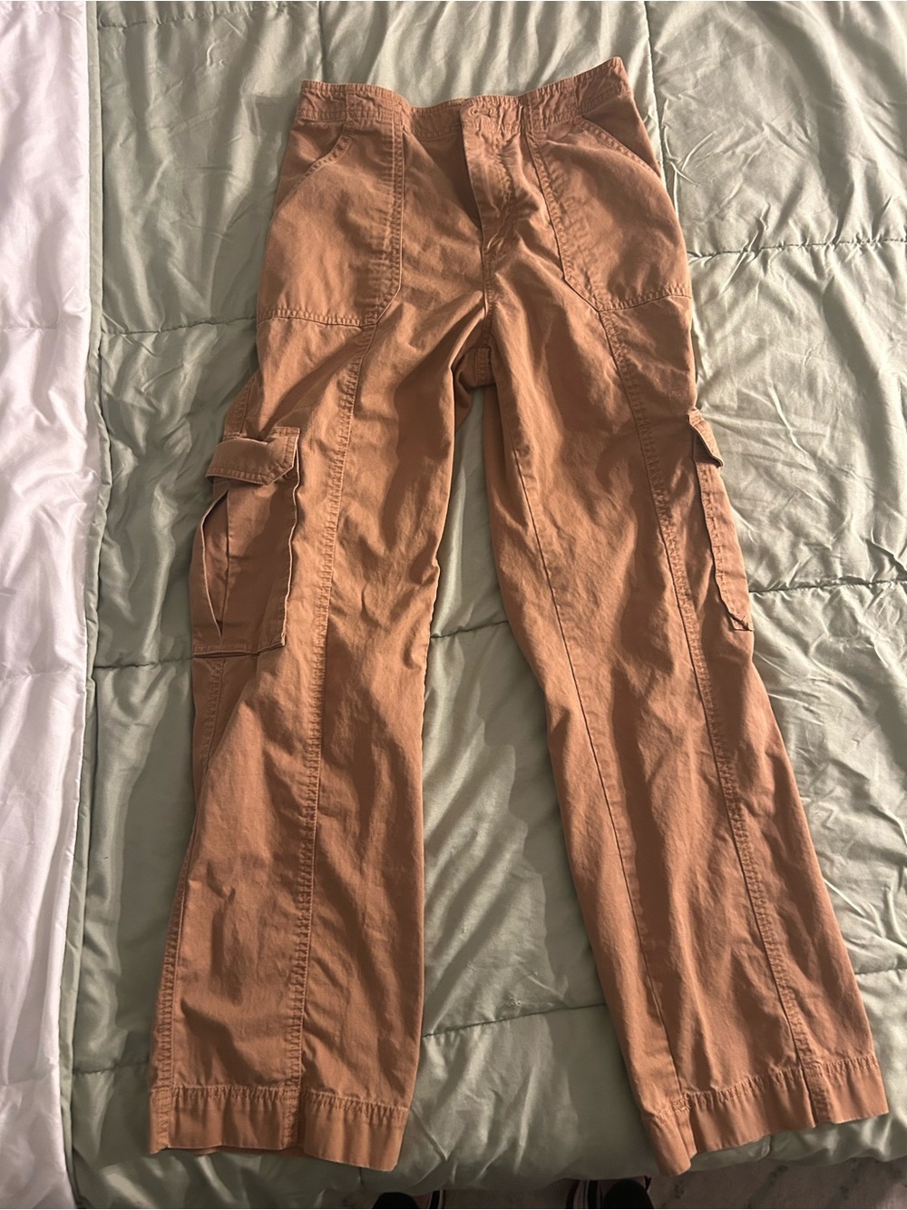Abercrombie & Fitch Wide Leg Cargo Pants in Rusty Tan